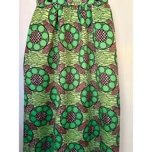 AIDEAONE Colorful Green Black Brown Fun Unique Geometric A Line Skirt Large XL